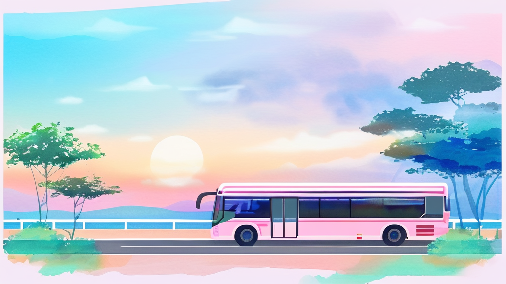 간편 예약 꿀팁: 티머니GO 앱으로 전주-인천공항 버스 예매하기 (watercolor 스타일)