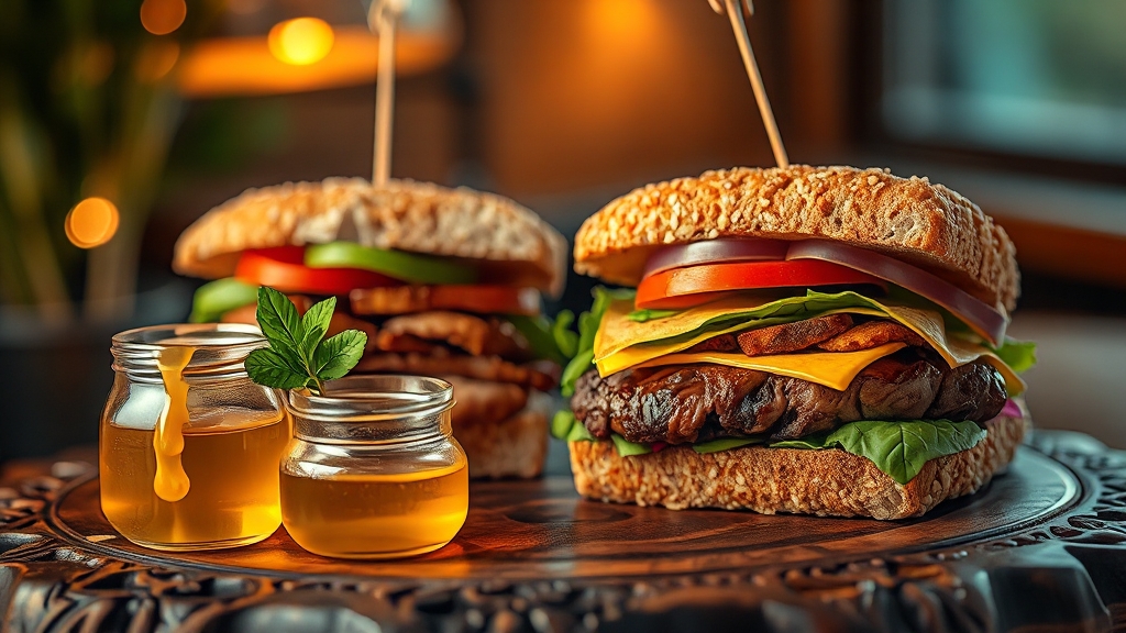 인기 꿀조합 2: 로스트 치킨 & 아보카도 & 스테이크 & 치즈 (realistic 스타일)