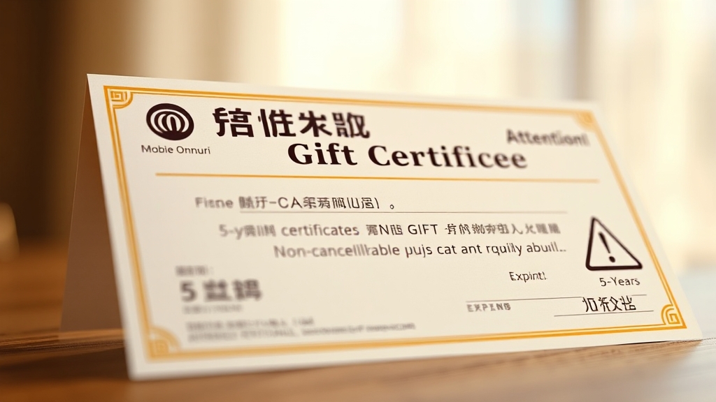 모바일 상품권 사용 시 주의사항 (realistic 스타일)