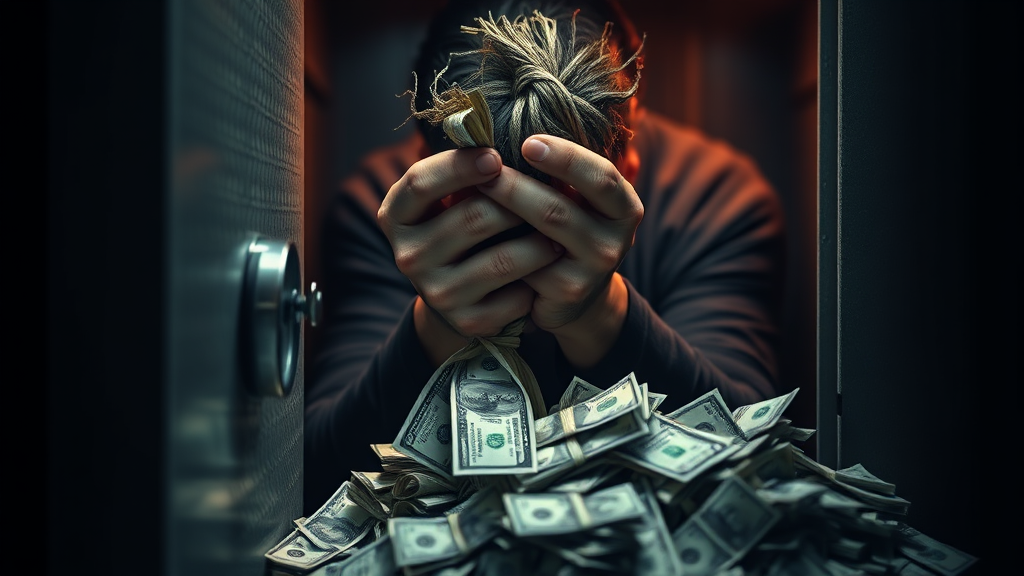 통장 압류, 왜 생기는 걸까? (realistic 스타일)