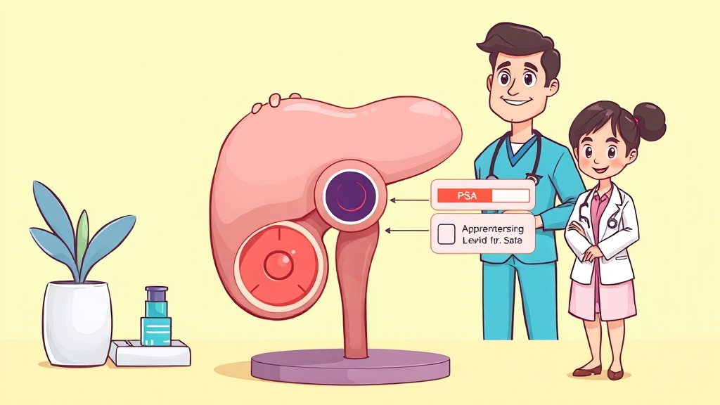 전립선비대증 진단 (cartoon 스타일)