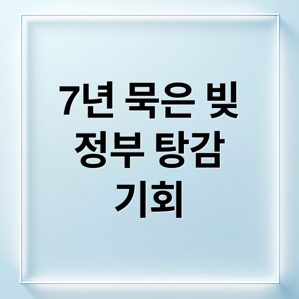 7년 묵은 빚
정부 탕감
기회 (장기연체채권 소각)