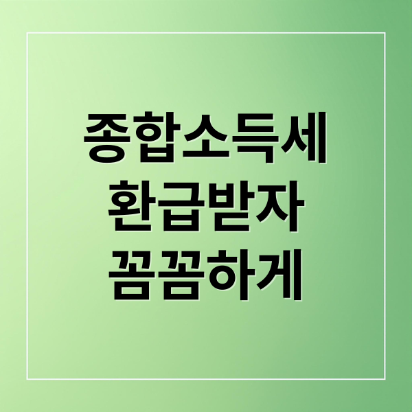 종합소득세
환급받자
꼼꼼하게 (5월 종합소득세 환급)