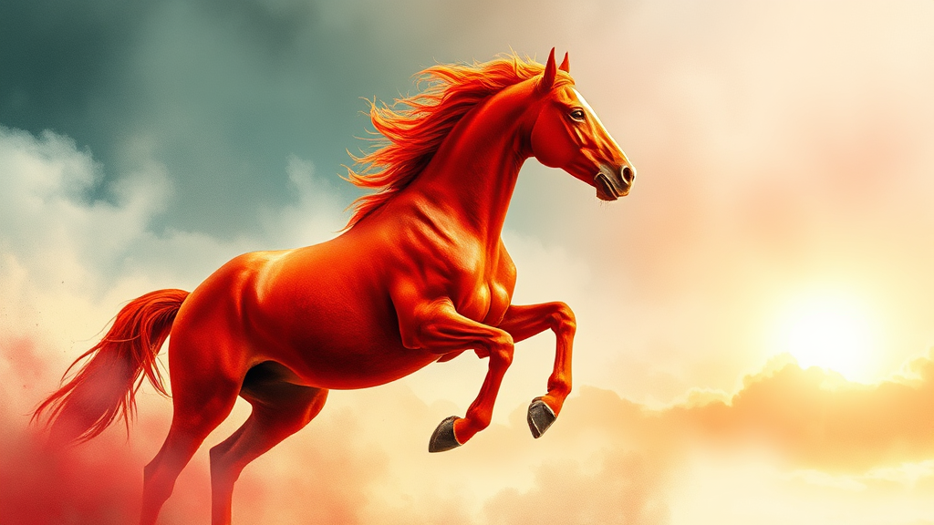 말띠 운세 및 특징 (watercolor 스타일)