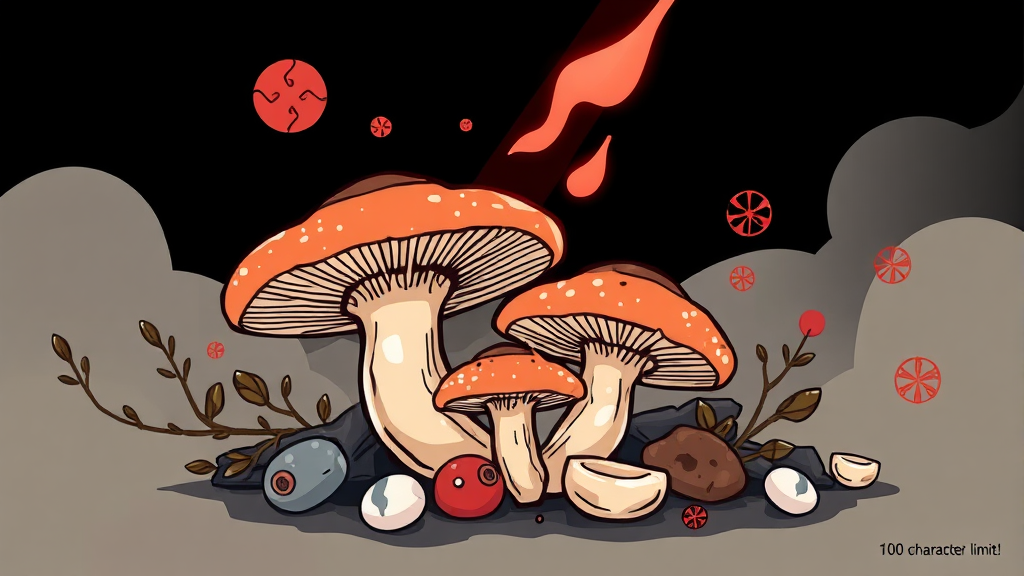 참송이버섯 부작용 (illustration 스타일)