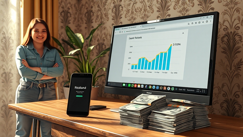 온라인 환급금 조회 & 신청 (realistic 스타일)