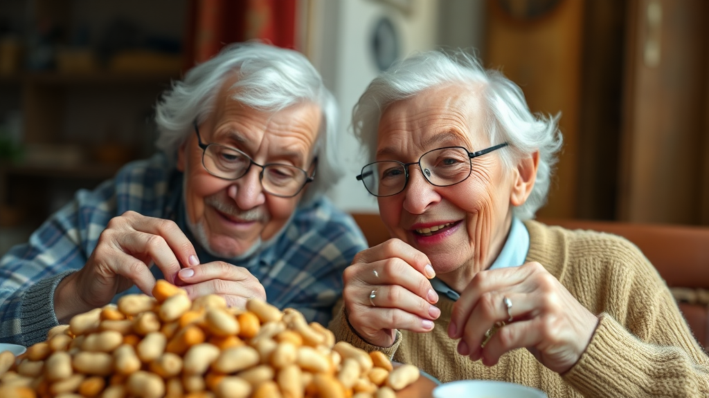 땅콩과 치매 예방: 연구 결과 (realistic 스타일)