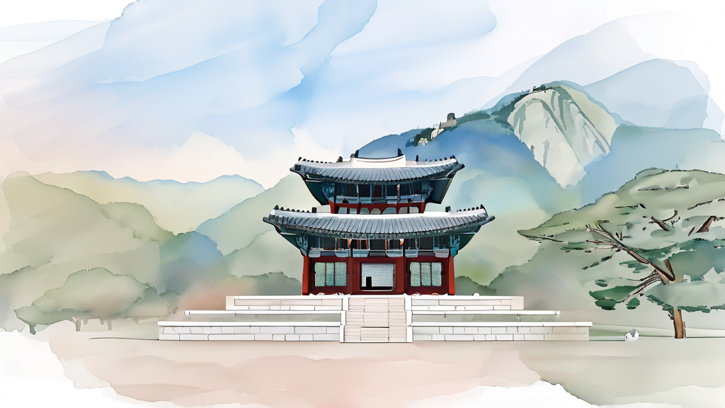 동구릉 방문객을 위한 편의시설 및 주의사항 (watercolor 스타일)