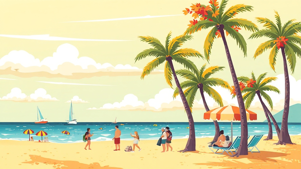 괌/후쿠오카 여행 최적기는 언제? (cartoon 스타일)