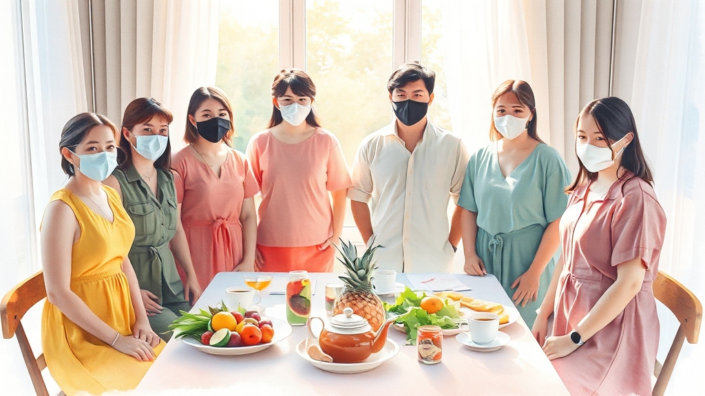 재유행 대비 필수 예방 수칙 (watercolor 스타일)