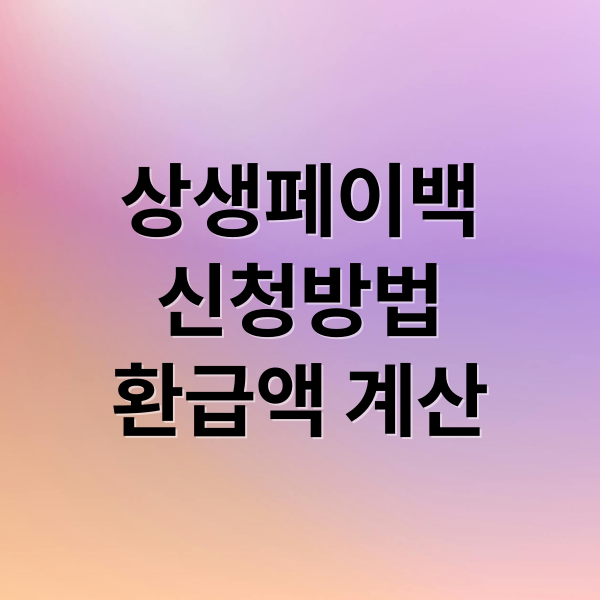 상생페이백
신청방법
환급액 계산 (상생페이백)