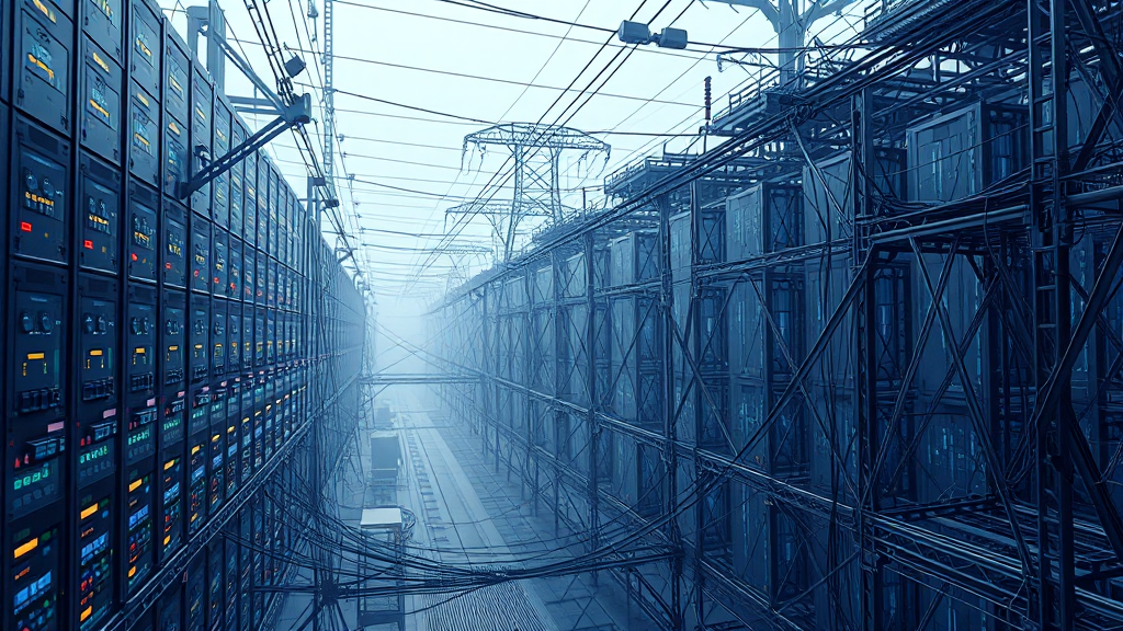 AI 데이터센터와 전력망 (realistic 스타일)