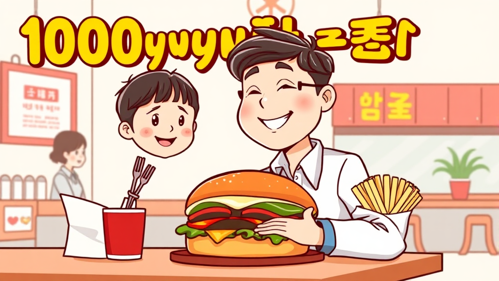 1000원 버거의 추억 (cartoon 스타일)
