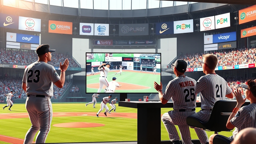 야구 중계, 어디서 볼 수 있나요? (realistic 스타일)