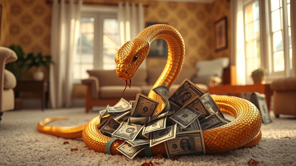 뱀 꿈과 재물운, 금전운 (realistic 스타일)