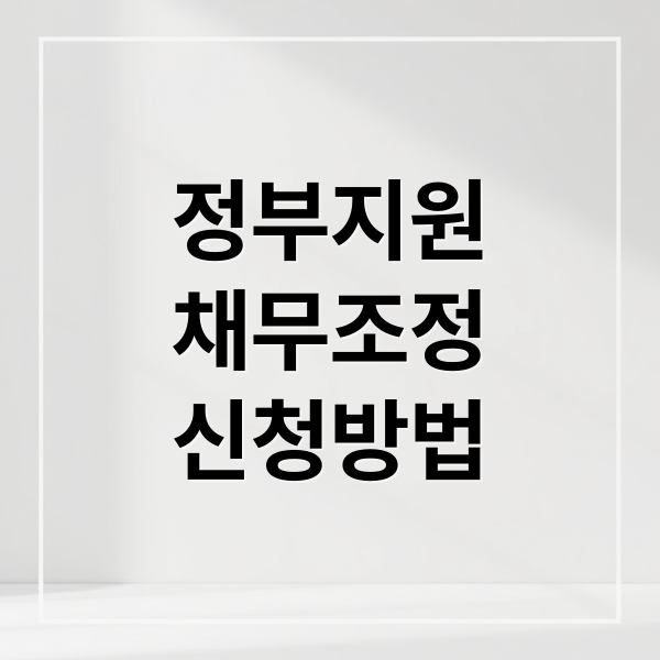 정부지원
채무조정
신청방법 (신용회복 정부지원 채무조정)