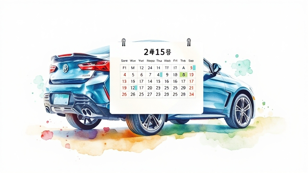 자동차 검사 관련 팁 (watercolor 스타일)