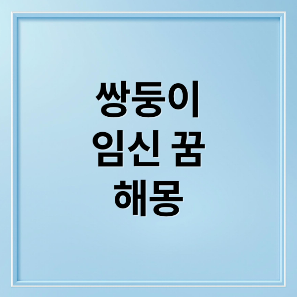 쌍둥이
임신 꿈
해몽 (쌍둥이 임신 꿈 해몽)