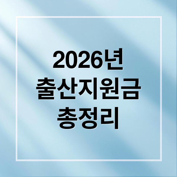 2026년
출산지원금
총정리 (지역별 지원금 비교로 보는 출산지원금 신청 방법 한눈 정리)