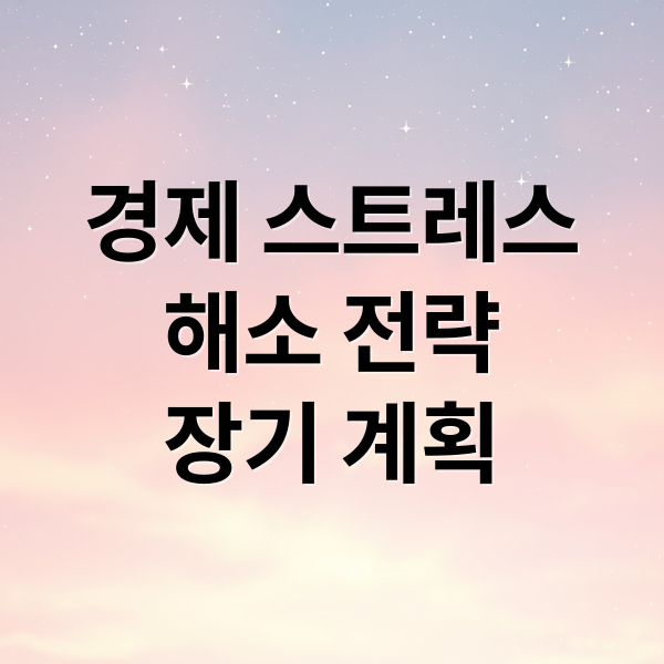 경제 스트레스
해소 전략
장기 계획 (경제 스트레스 머니 셀프케어)