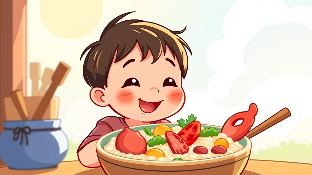 균형 잡힌 식단 구성 방법 (cartoon 스타일)