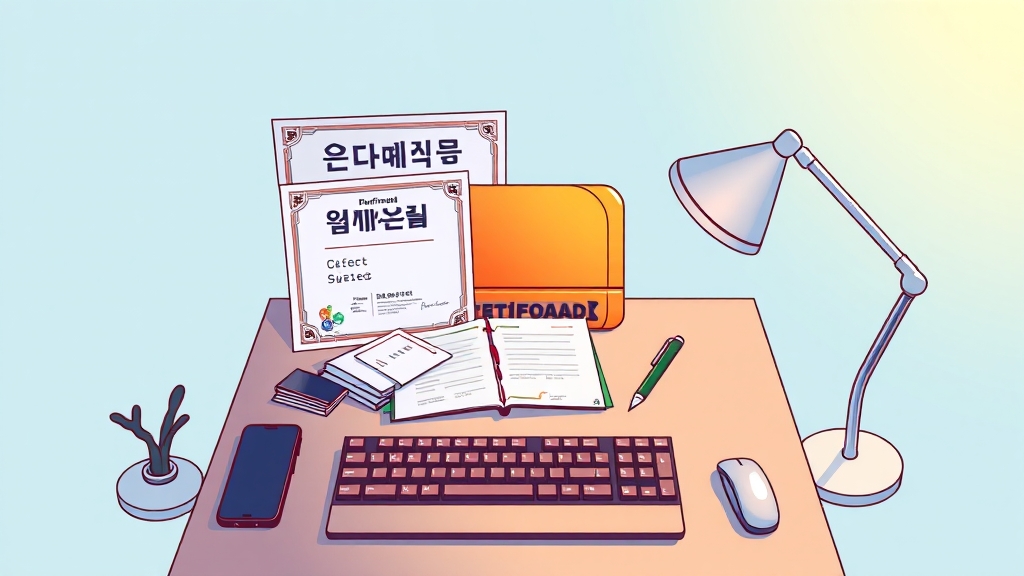 한글 자격증 종류 및 취득 방법 (cartoon 스타일)