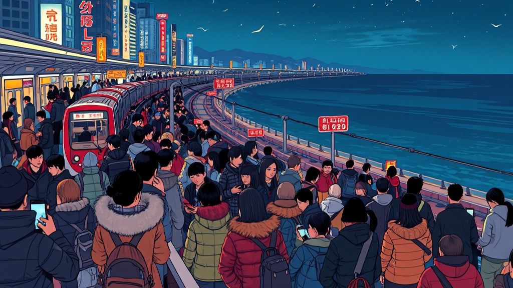 부산 교통편 및 방문 꿀팁 (illustration 스타일)