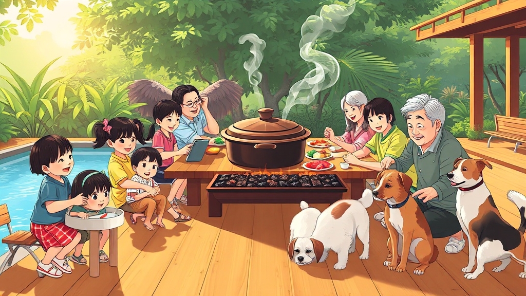 가족과 함께 가기 좋은 식당 (illustration 스타일)