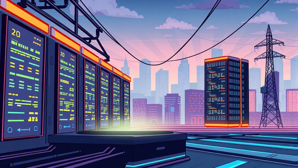 AI 반도체 성장과 전력 인프라 투자 (cartoon 스타일)