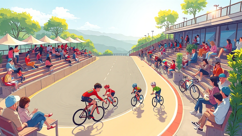 스피돔 시설 및 편의 시설 (cartoon 스타일)