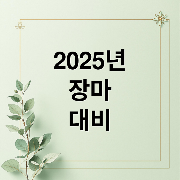 2025년
장마
대비 (2025년 장마기간 예측)