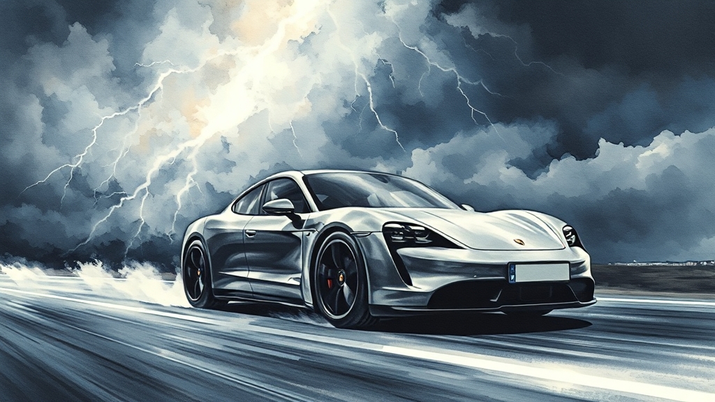 타이칸 블랙 에디션 성능 분석 (watercolor 스타일)