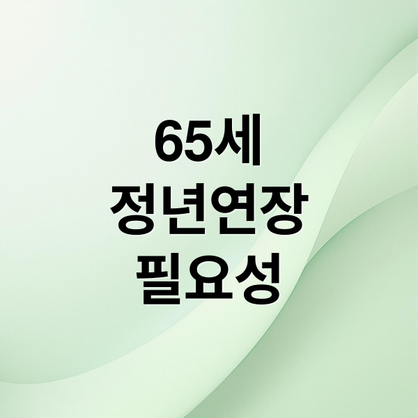 65세
정년연장
필요성 (65세 정년 기업 대응)