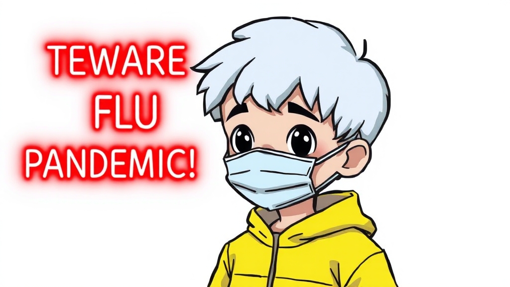 독감 유행 현황과 전망 (cartoon 스타일)