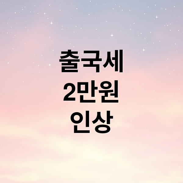 출국세
2만원
인상 (공항출국세 2만원 인상 27년)
