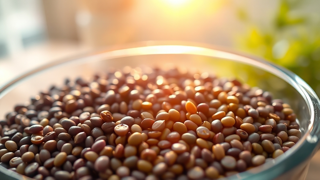 렌틸콩 섭취량 & 보관법 (realistic 스타일)