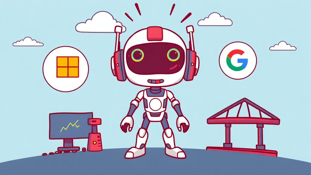 경쟁 환경: MS, 스타트업 비교 (cartoon 스타일)