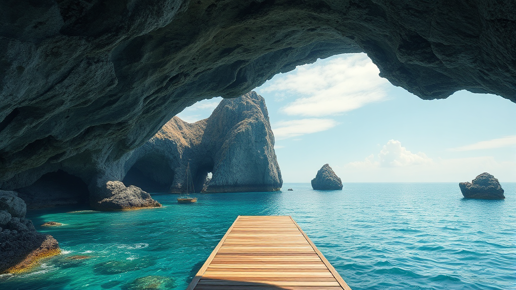 전망대 주변 즐길 거리: 해상데크길과 자연 경관 (realistic 스타일)