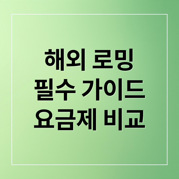 해외 로밍
필수 가이드
요금제 비교 (해외 로밍 신청 방법)