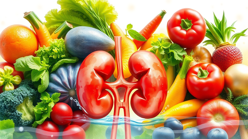 신장에 좋은 음식 vs 나쁜 음식 (realistic 스타일)