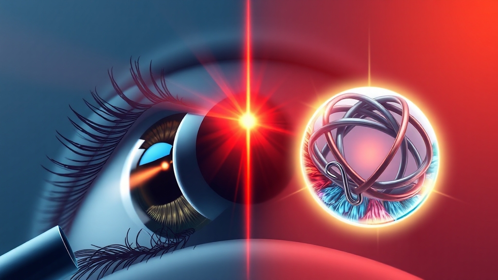 라식 vs 라섹: 핵심 차이점 비교 (illustration 스타일)