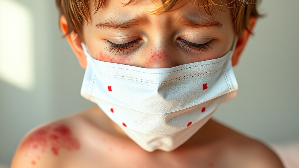 홍역이란? 감염 경로와 주요 증상 (realistic 스타일)