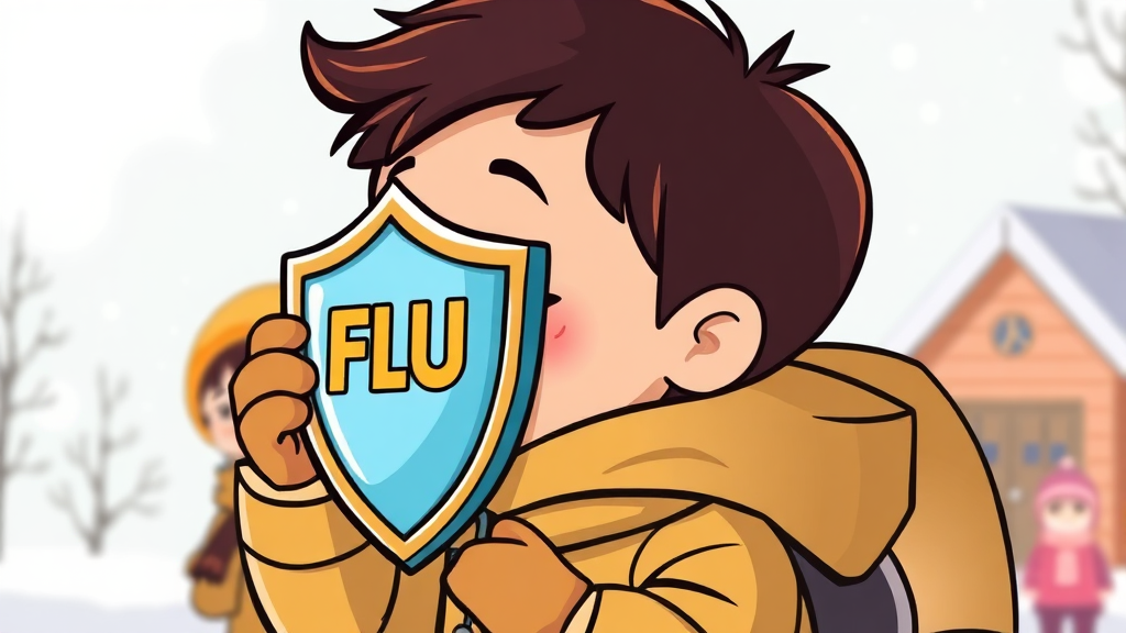 독감 예방접종, 왜 필요할까? (cartoon 스타일)