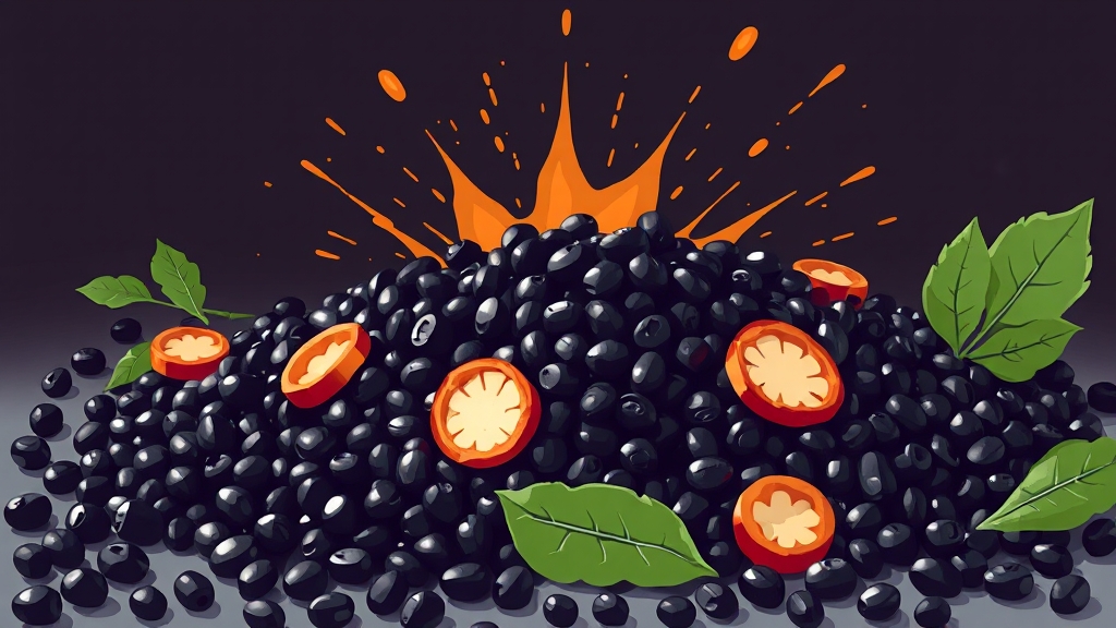 블랙렌틸콩 효능 (illustration 스타일)