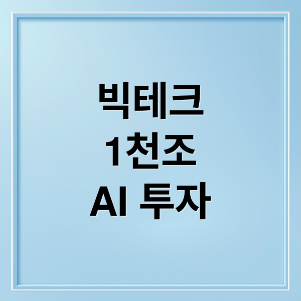 빅테크
1천조
AI 투자 (빅테크 4사 AI 투자 1천조)