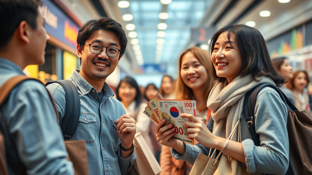 환율 하락, 우리 생활 영향은? (realistic 스타일)