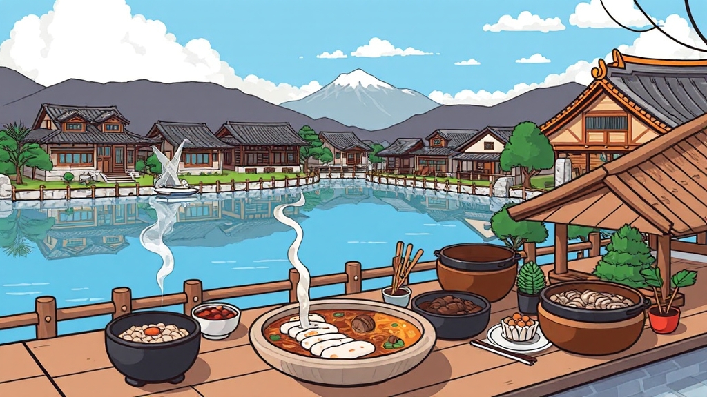 경주 보문단지 맛집: 아름다운 풍경과 맛의 조화 (cartoon 스타일)