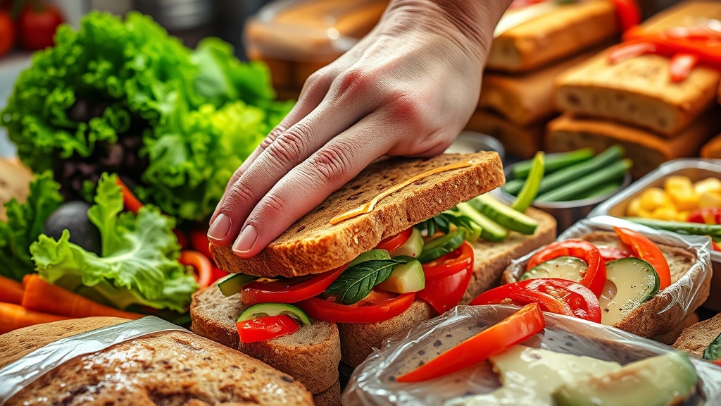 서브웨이 꿀팁: 빵, 소스, 채소 선택 가이드 (realistic 스타일)