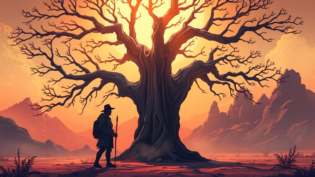 ‘고도’ 줄거리와 상징 (cartoon 스타일)