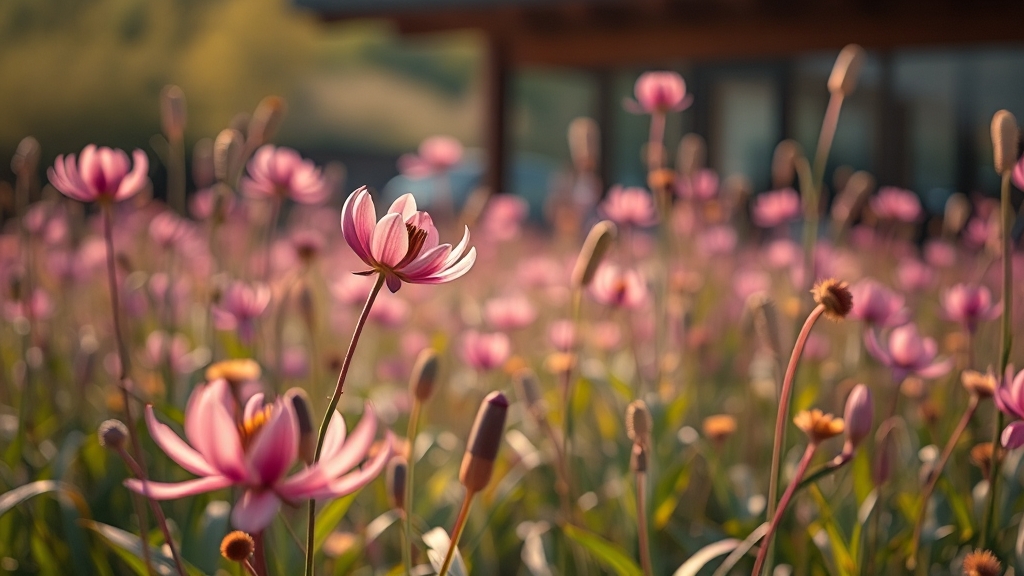 핑크뮬리 명소 & 절정 시기 (realistic 스타일)